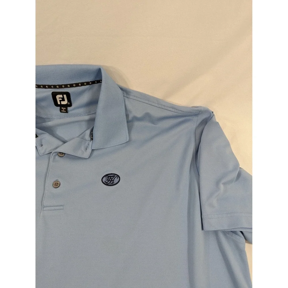 FOOTJOY Polo Golf Shirt Baby Blue Extra Large XL Hilton Head Knit Polo‎  EUC!